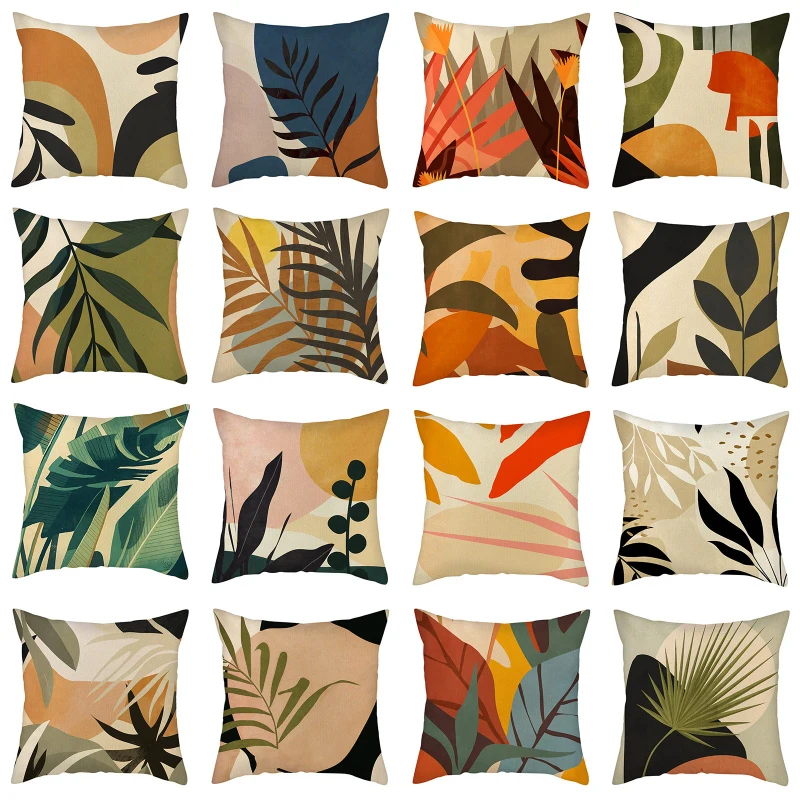 

Modern Abstract Pillowcase Geometric Linen Plant Leaves Pillow Cushion Cover Throw Sofa Home Decor Decoration Pillowcase