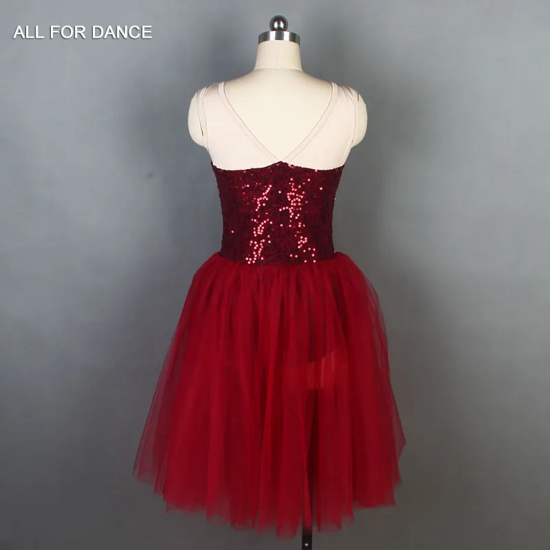 Burgundy Sequin Lace Top Bodice Romantic Ballet Tutu Girl &amp Women Stage Performance Ballerina Dance 19334 | Тематическая одежда