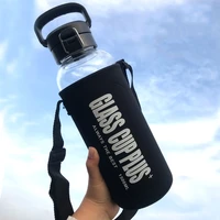 glass water bottle large capacity portable leakproof cup outdoor sports camping picnic bicycle cycling tour waterbottle