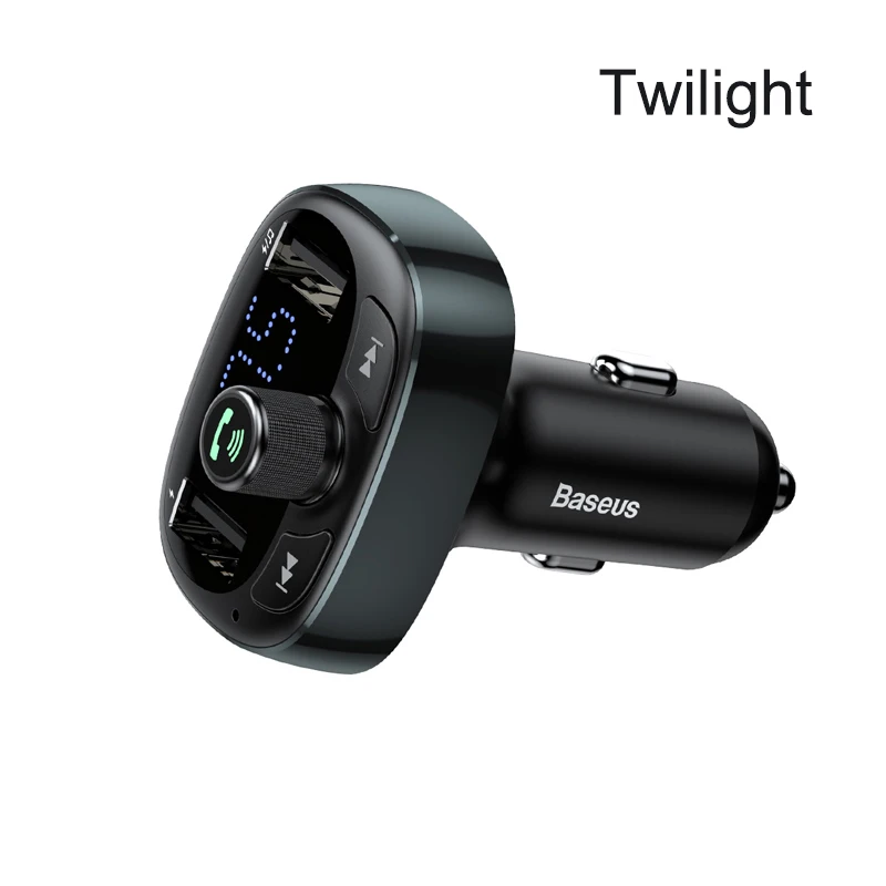 Baseus автомобильное зарядное устройство fm-передатчик Aux модулятор Bluetooth Handsfree автомобильный аудио mp3-плеер 3.4A Быстрый двойной USB зарядное устройство для мобильного телефона - Тип штекера: Twilight