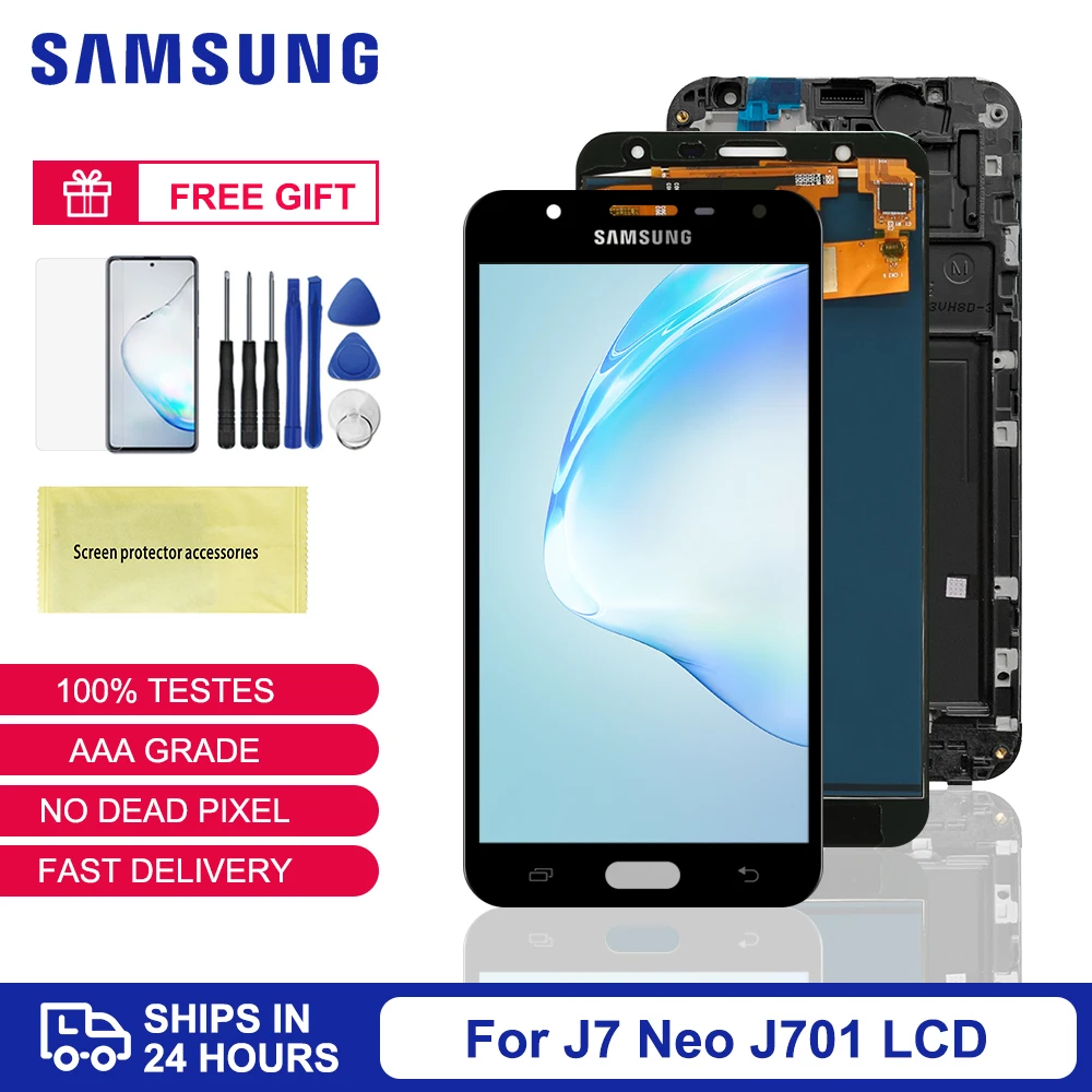 ЖК дисплей для Samsung Galaxy J7 Neo Nxt J701 J701F J701M J701MT сенсорный экран с рамкой в сборе