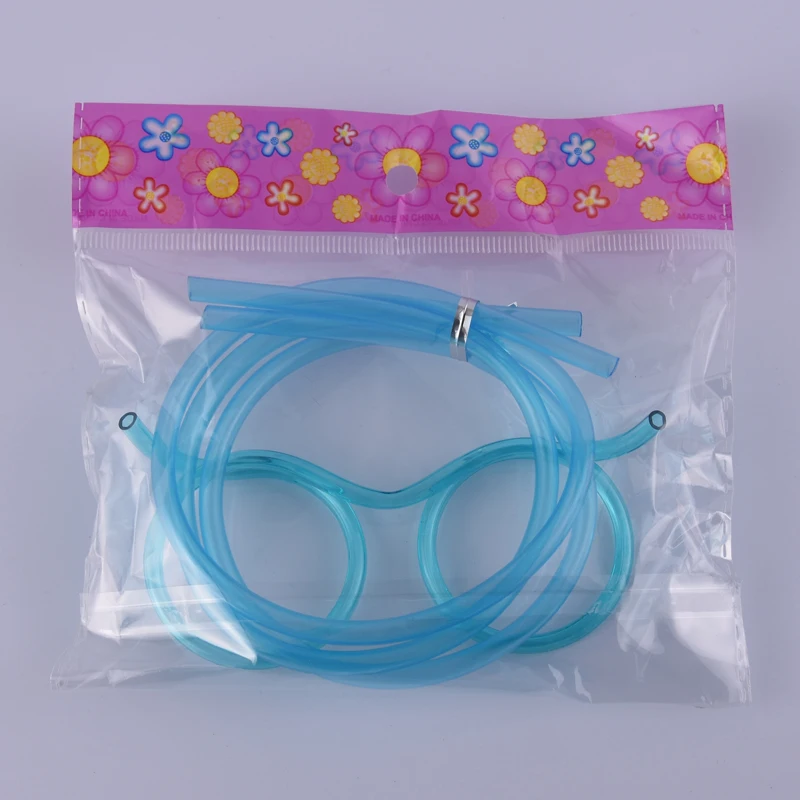 Оптовая продажа 4 шт. забавные мягкие пластиковые очки трубочка трубочки для