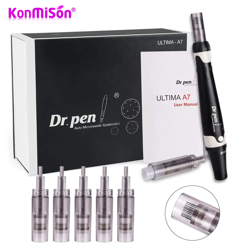 Dr.pen Ultima A7 Microneedle Therapy System Derma Pen with 6pcs 12 Pin Needles Rolling Acne Wrinkle Removal Face Lift Skin Care