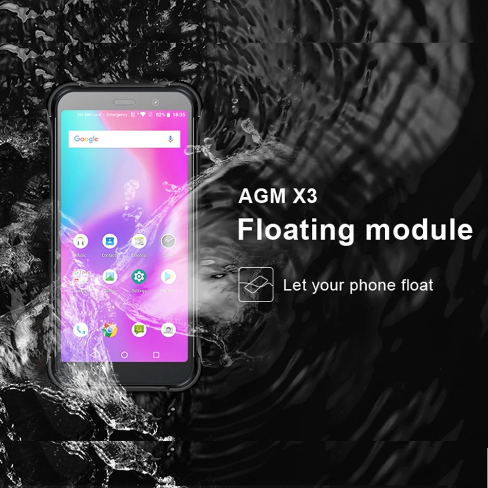 AGM X3 плавающий модуль для мобильного телефона IP68 водонепроницаемый прочный