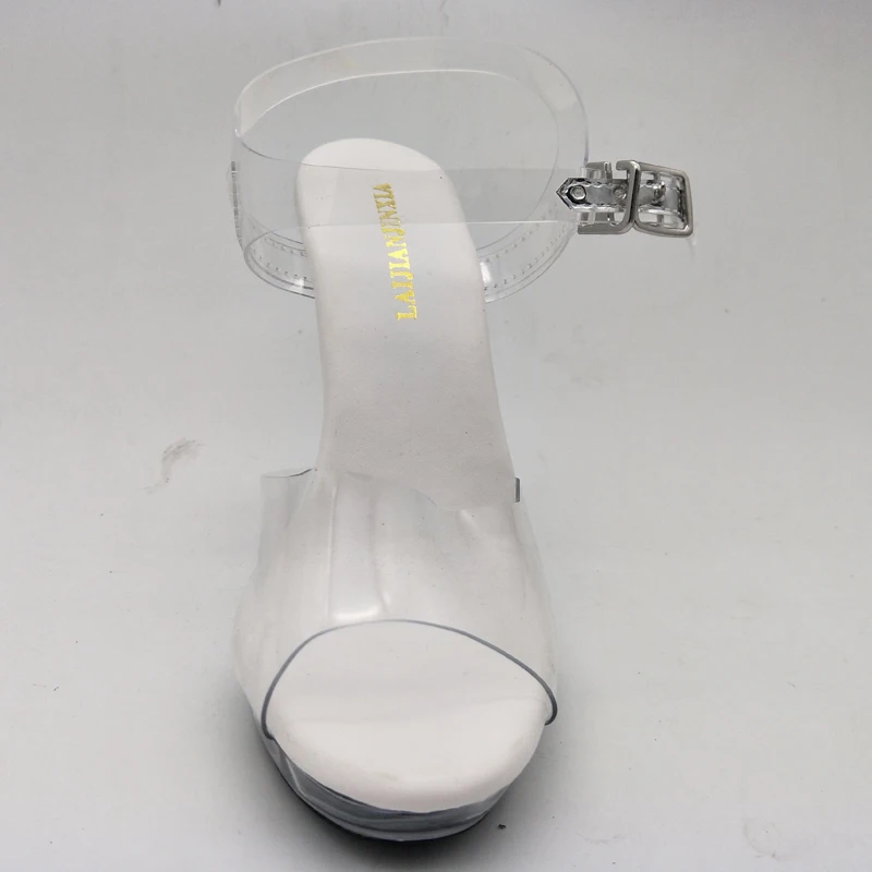 Туфли женские на высоком каблуке 13 см сандалии платформе с кристаллами низкая