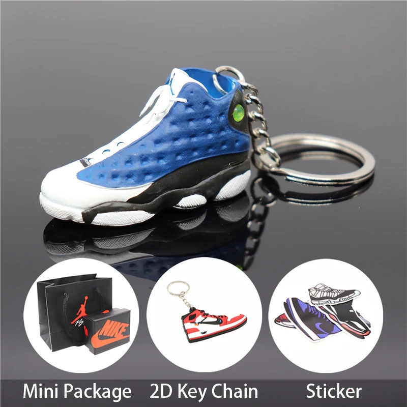 Ручной работы 3D AJ13 брелок Air Mini Jordan кроссовки модель милый брелок для ключей Баскетбольная обувь Подарочный Брелок для ключей Новая мода ювелирные изделия - Color: 6