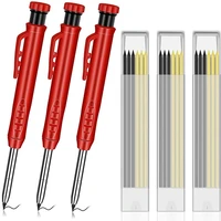carpenter pencil set with colorblack refill leads tool pencils built in sharpener deep hole mechanical pencil marker marking