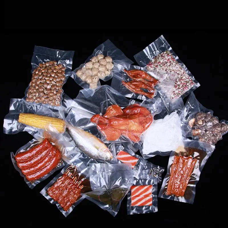 

100pcs Transparent Vacuum Sealer Bags Food Saver Storage Bag For Meat Fruits Vegetables Nuts Kitchen Accessories