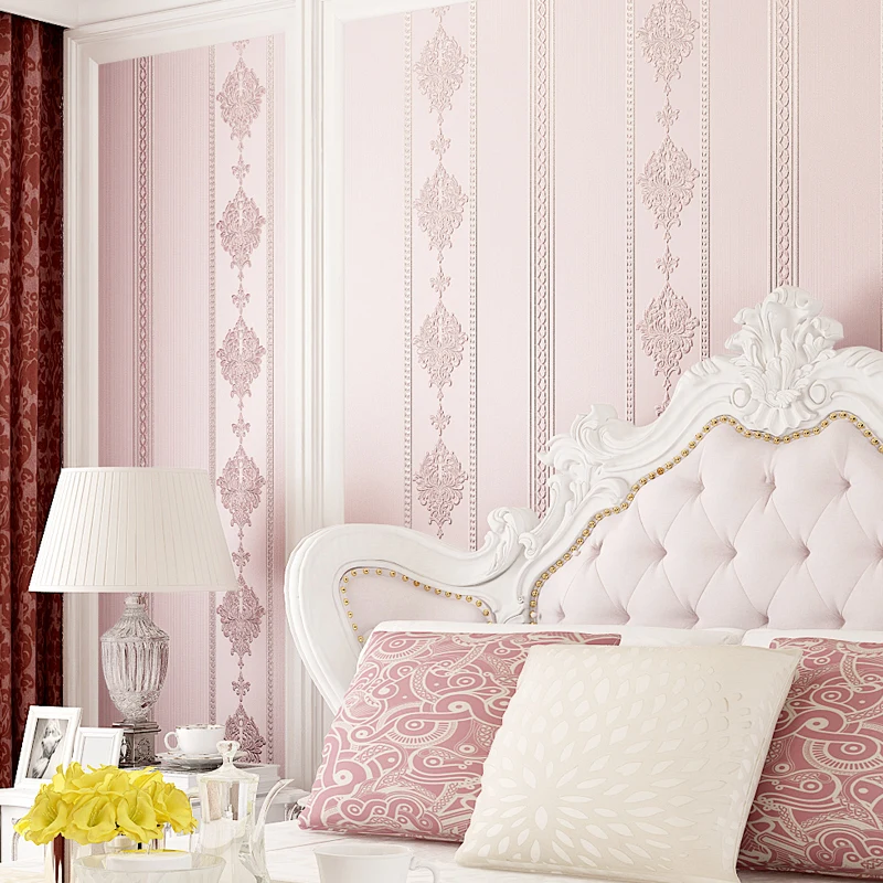 

Самоклеящиеся вертикальные полосатые обои для спальни, европейские нетканые обои для гостиной, фона для телевизора, точная 3D печать