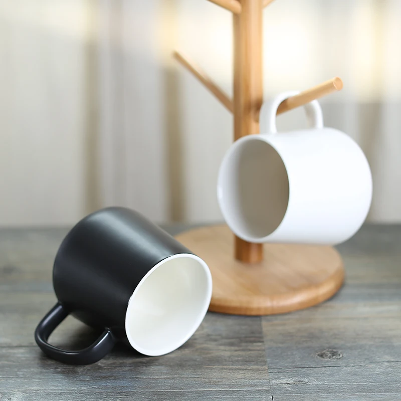 ERMAKOVA 2 Colors Ceramic Tea Cup Coffee Mug with Handle Espresso Cappuccino Latte Milk Office Mug Drinkware