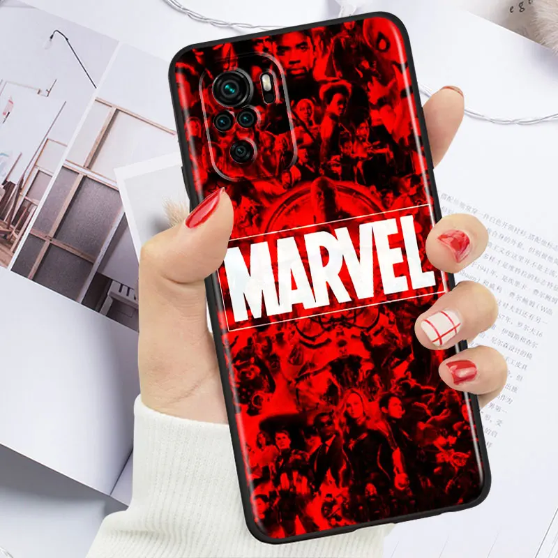 Классный Логотип Marvel для Xiaomi Redmi Note 10 9 Pro Max 10T 9T 9S 8T 8 7 6 5 4X Силиконовый мягкий черный