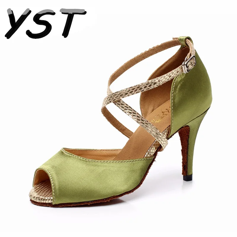 Женские атласные танцевальные туфли для сальсы обувь на высоком каблуке 5 см 6 8