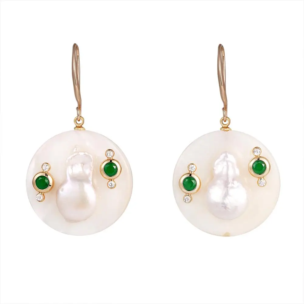 YMSHIPIN натуральный пресноводный жемчуг Висячие серьги ювелирные изделия 2019