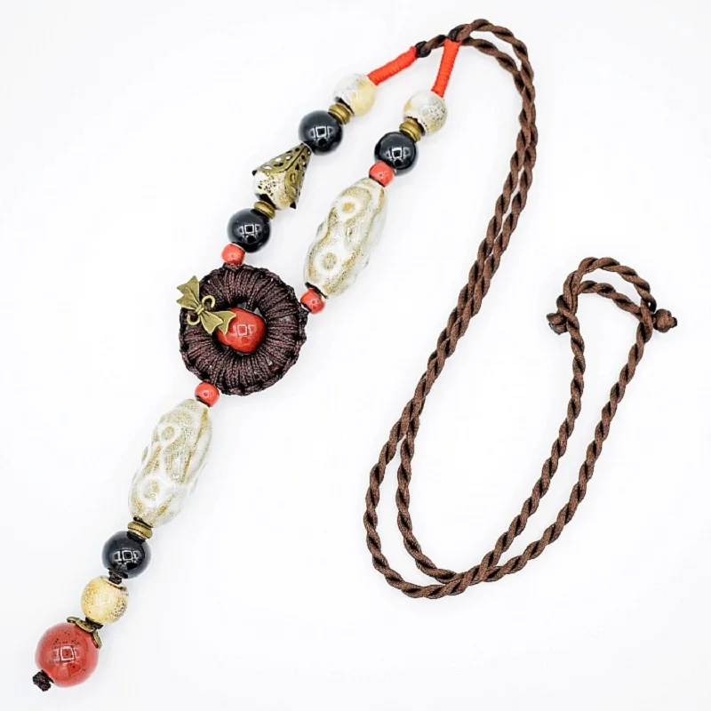 

HOT saleRetro Chinese style Handmade ceramic bead Various styles pendant necklace souvenir