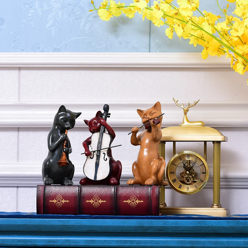 

Cute cat music team tabletop Trinket European style indoor bedroom study decoration children's gift
