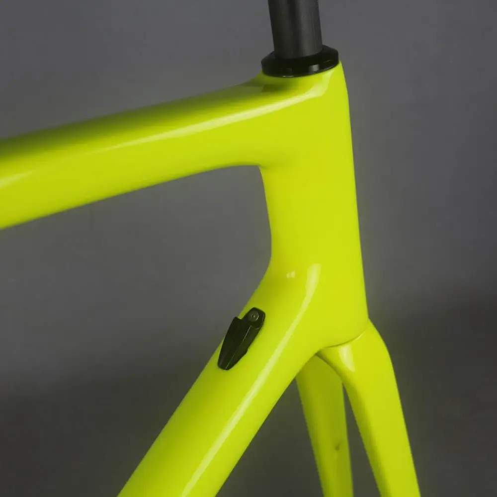 Флуоресцентный желтый диск с плоским креплением карбоновая рама для дорожного