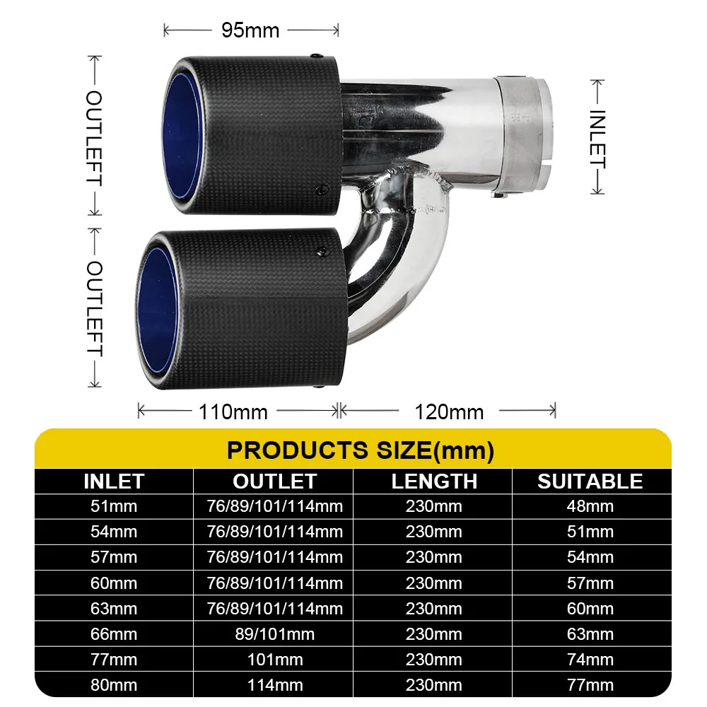 Автомобильная Двойная модель H матовый глушитель наконечники выхлопной трубы
