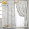 BlessLiving Vintage Marble Living Room Curtains White Golden Blackout Curtains for Bedroom Stone Luxury Window Curtains Panels 1