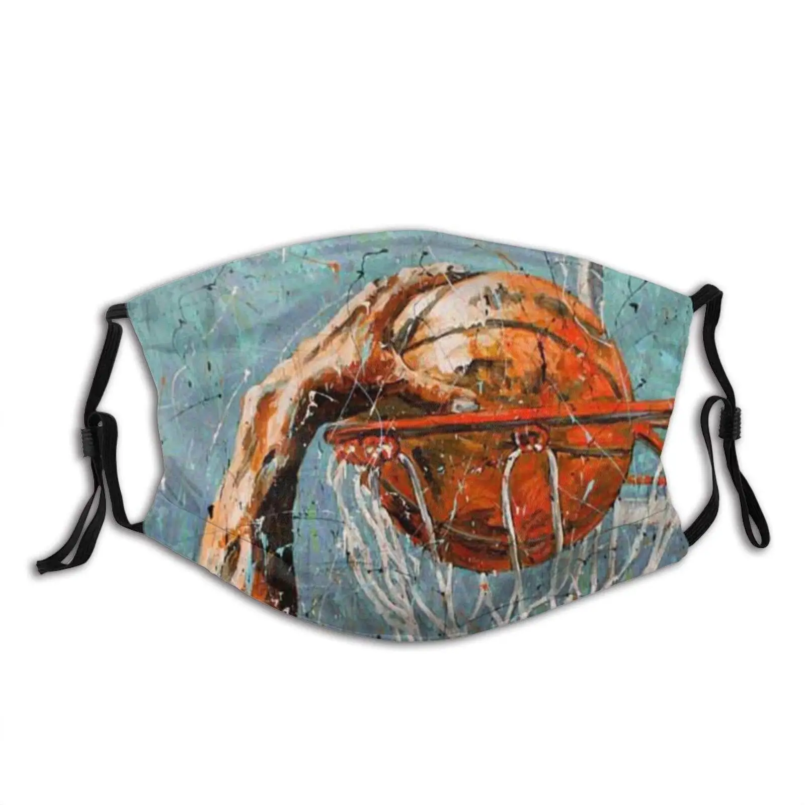 

Basketball Dunk Fashion Face Mask With Filter Pocket Washable Face Bandanas Dust-Proof Balaclava Reusable Fabric Mask For Men