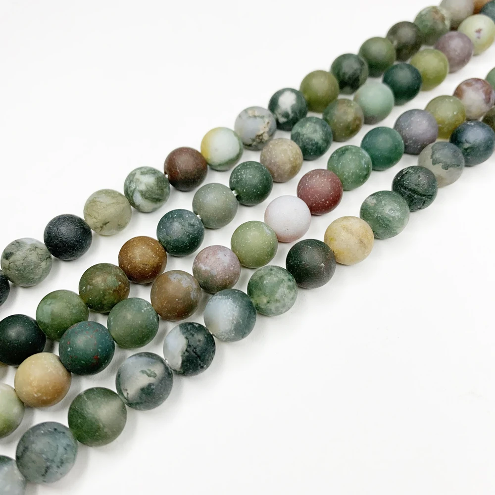 Акция натуральный матовый польский круглый индийский агат разделитель