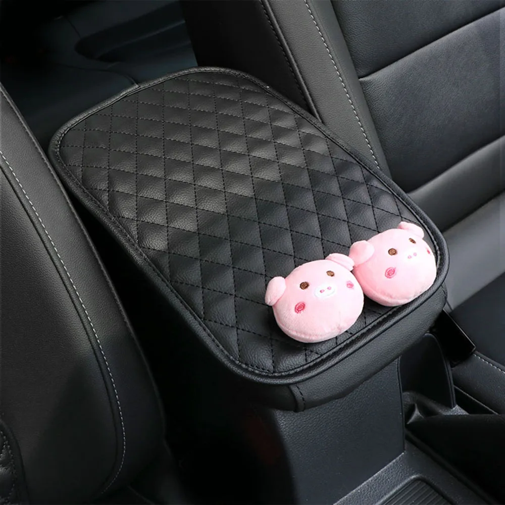 

Car Interior Center Console Armrest Box Cover Pad Protection Mat Auto Interior Armrest Decoration Pad Cushion Soft PU Leather