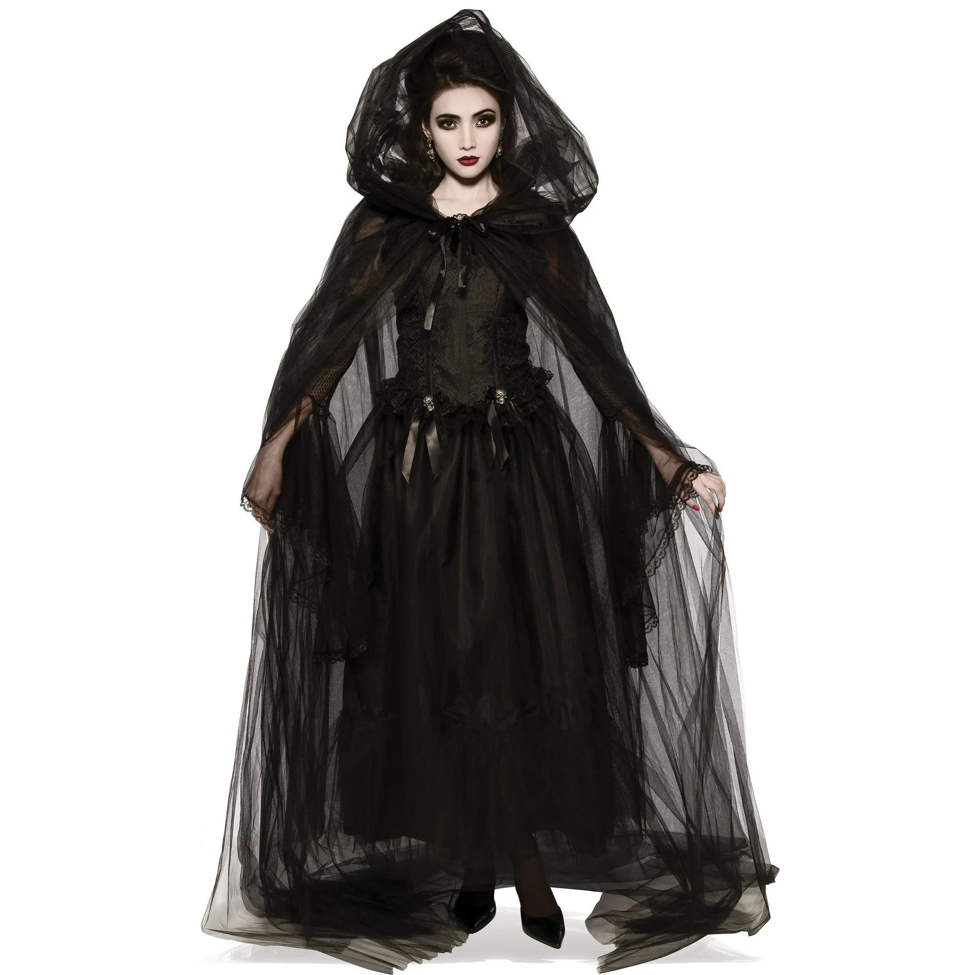 Code Halloween Death Hell Goddess Witch Demon Vampire Uniform Dress Black Dress Dance Party halloween costumes for women