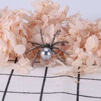 beadsland alloy dropping oil inlaid pearl brooch spider modeling fashionable high end clothing accessories pin woman gift mm 936
