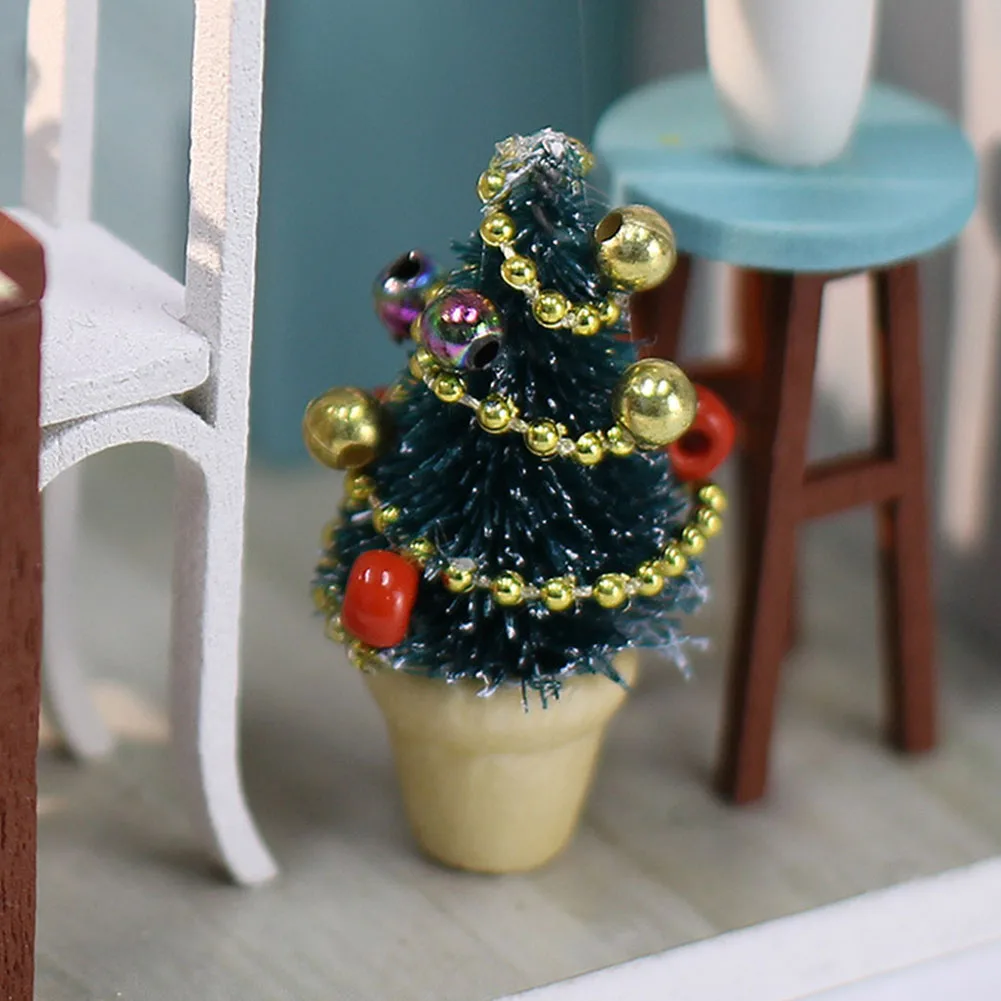 

DIY Miniature Christmas Dollhouse With Furniture Accessories Kitchen Model 3D Wooden Educational Toys Gift Home Cabin Assembled