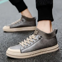 mens leather casual shoes 2021 spring new fashion trend sneakers man breathable non slip high quality walking shoes