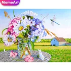 MomoArt Алмазная живопись цветы полная площадь Алмазная вышивка ромашки вышивка крестом Алмазная вышивка картина стразы декор для дома