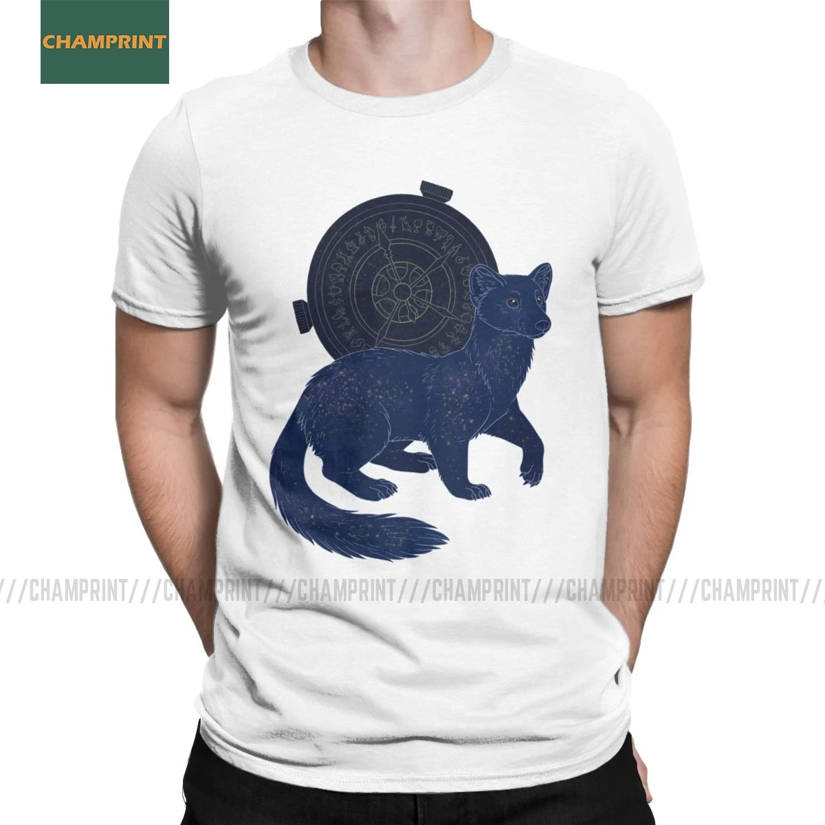 Мужские футболки Pantalaimon из темных материалов хлопковые с коротким рукавом