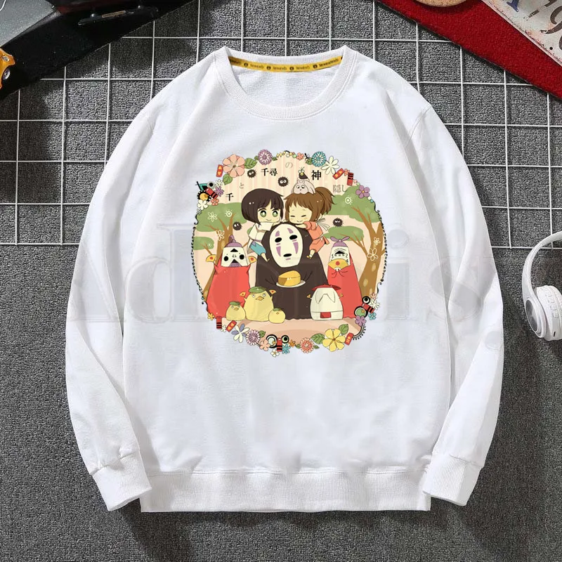 

Spirited Away Hoodies Sweatshirt Print Trend Mens Clothes Hip-Hop Male Crewneck Hoodies Men