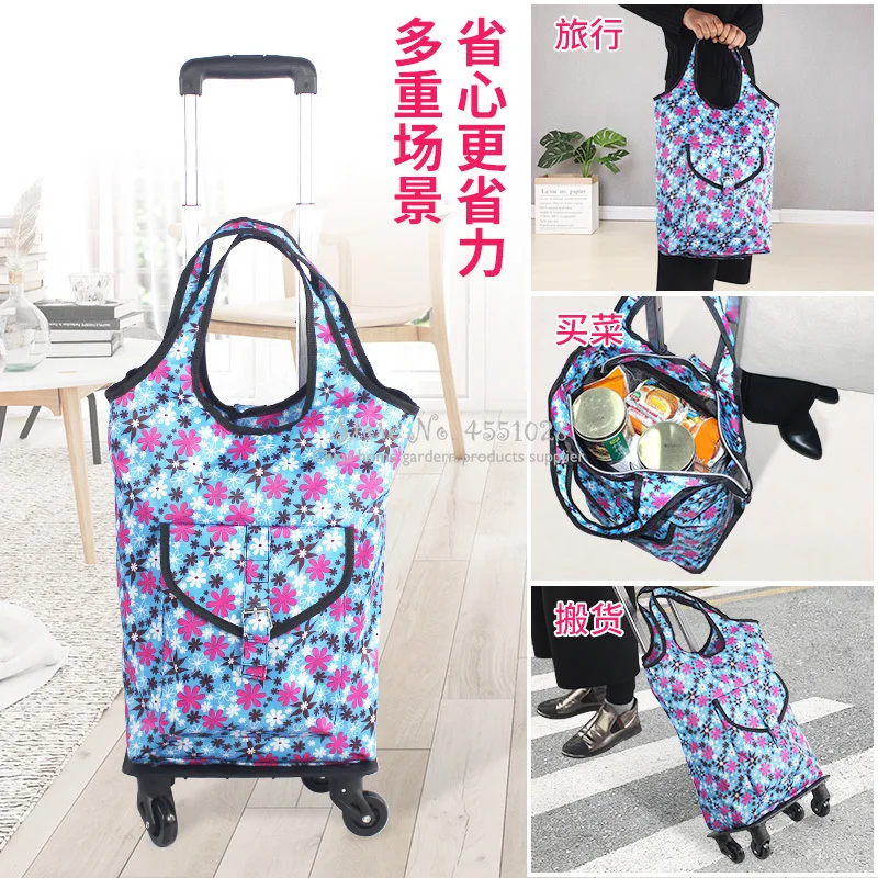 Съемная телескопическая складная продуктовая тележка сумка из алюминиевого