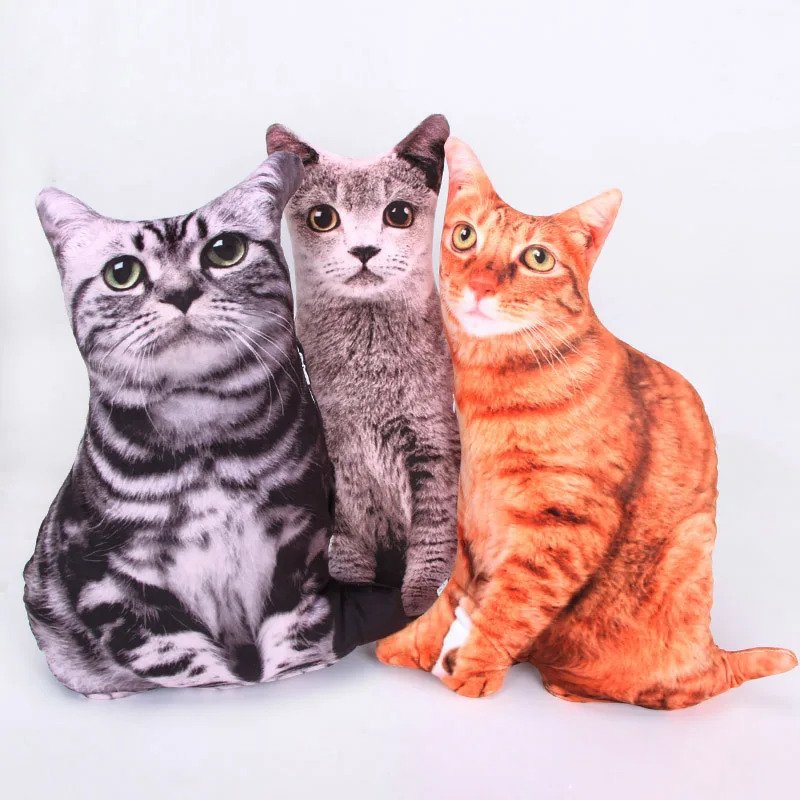 46 см 3D плюшевые подушки с имитацией кошки мягкие животными диванные декор для