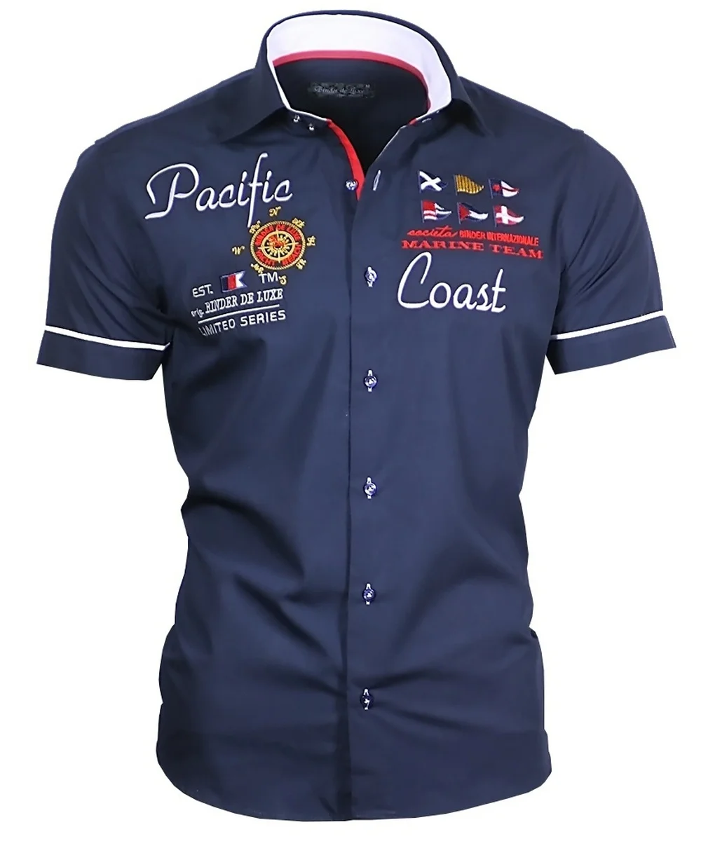 

ZOGAA Mens Hot Days Wear Casual Shirts Slim Fit Short Sleeve Cotton Wear Man Brand Business Fashion Letter Printed Dress Shirts