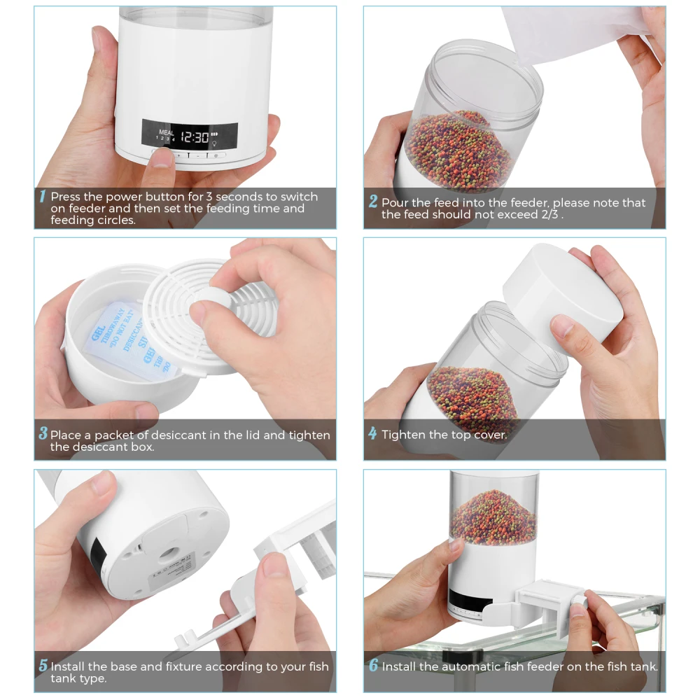 

Digital Automatic Fish Feeder Electrical 500ml Fish Tank Timer Feeder Home Aquarium Tank Food Feeding Portable Fish Feeder Tools