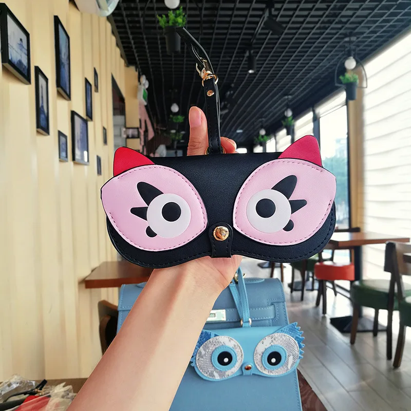 bird Губы пу кожаный чехол для очков Новая мода животных мультфильм женщин портативный Солнцезащитные очки футляр для очков Солнцезащитные очки милые защитные сумки - Цвет: bird