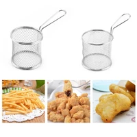 premium mesh chips french fries round serving basket kitchen home deep strainer for frying with comfortable handle gift