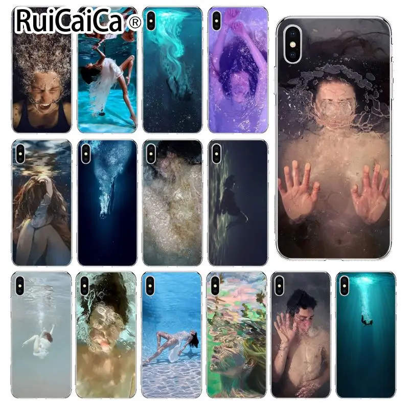 Ruicaica абстрактное искусство подводный мальчик девочка прозрачный мягкий чехол