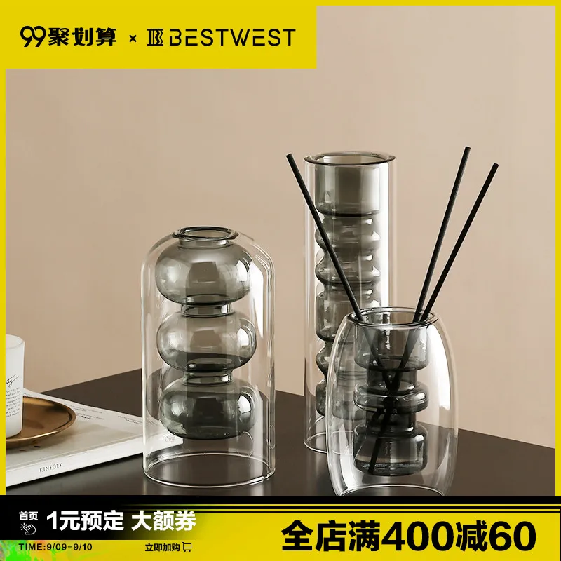 

Creative glass vase decoration aromatherapy diffuser living room transparent flower vase vase decoration home vases for flowers
