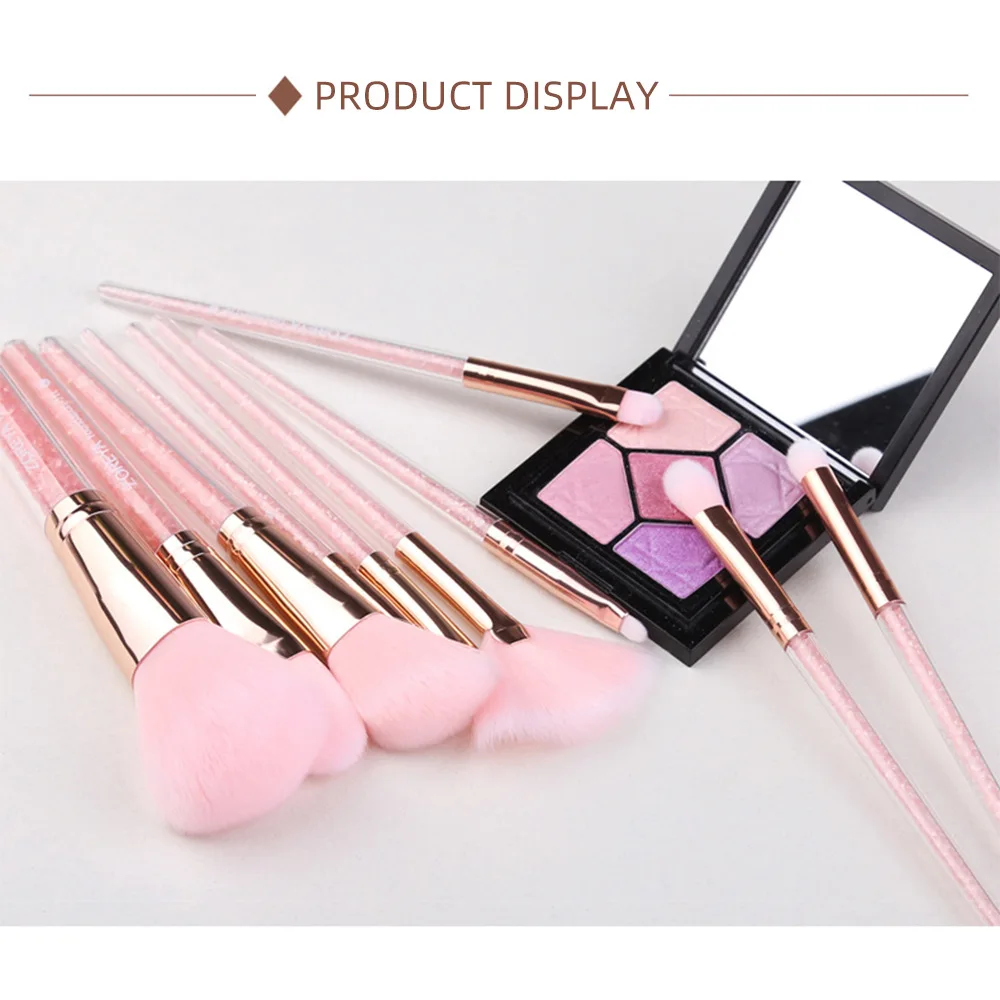 Лидер продаж набор розовых кистей для макияжа Zoreya с зыбучим песком 10 алмазной