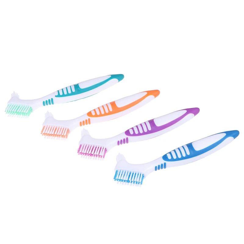 

Toothbrush Ergonomic Denture Cleaning Multi-Layered Bristles False Teeth Brush
