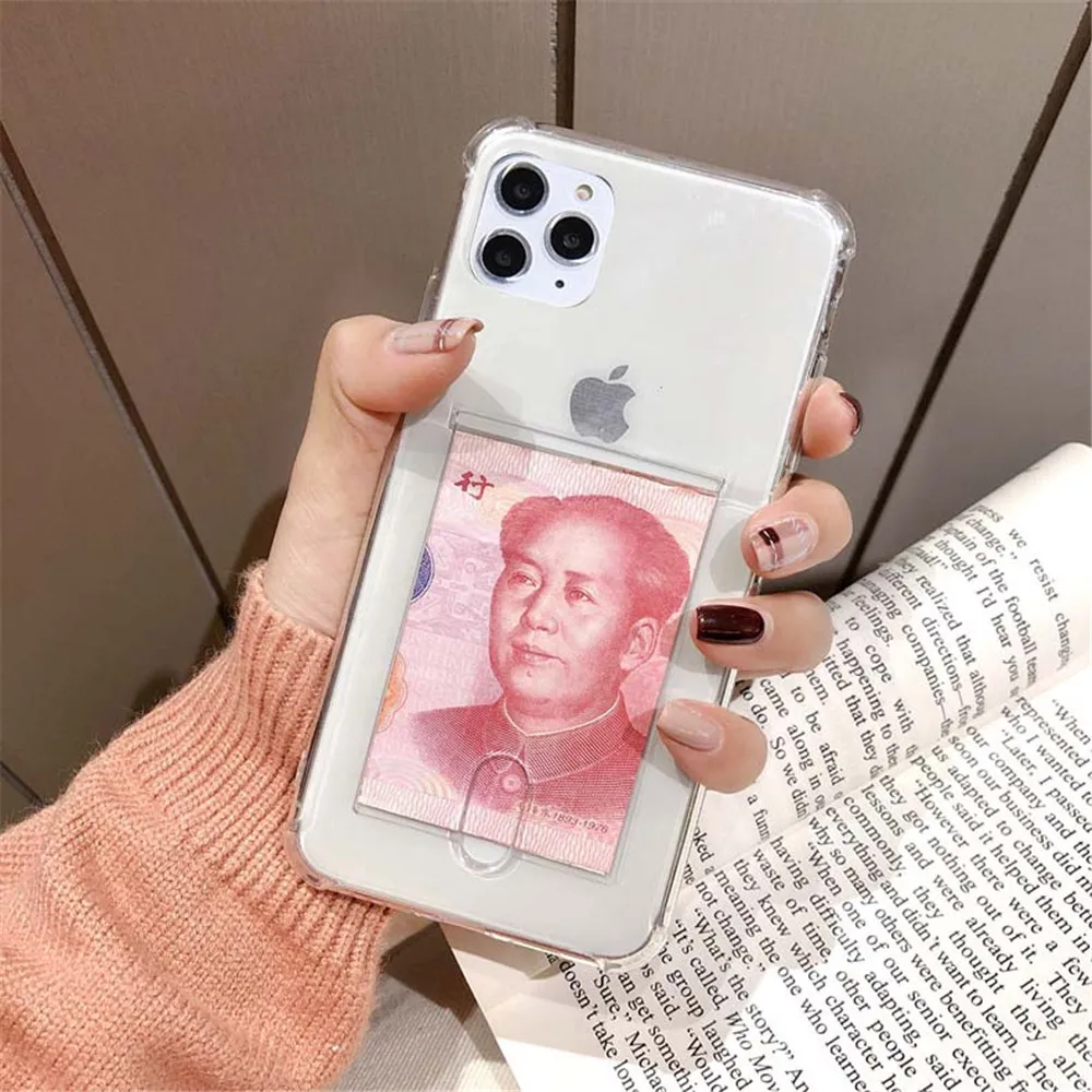 Чехол для телефона с кармашком карт iPhone 11 Pro Max X XR XS мягкая задняя крышка из ТПУ 6 6S 7