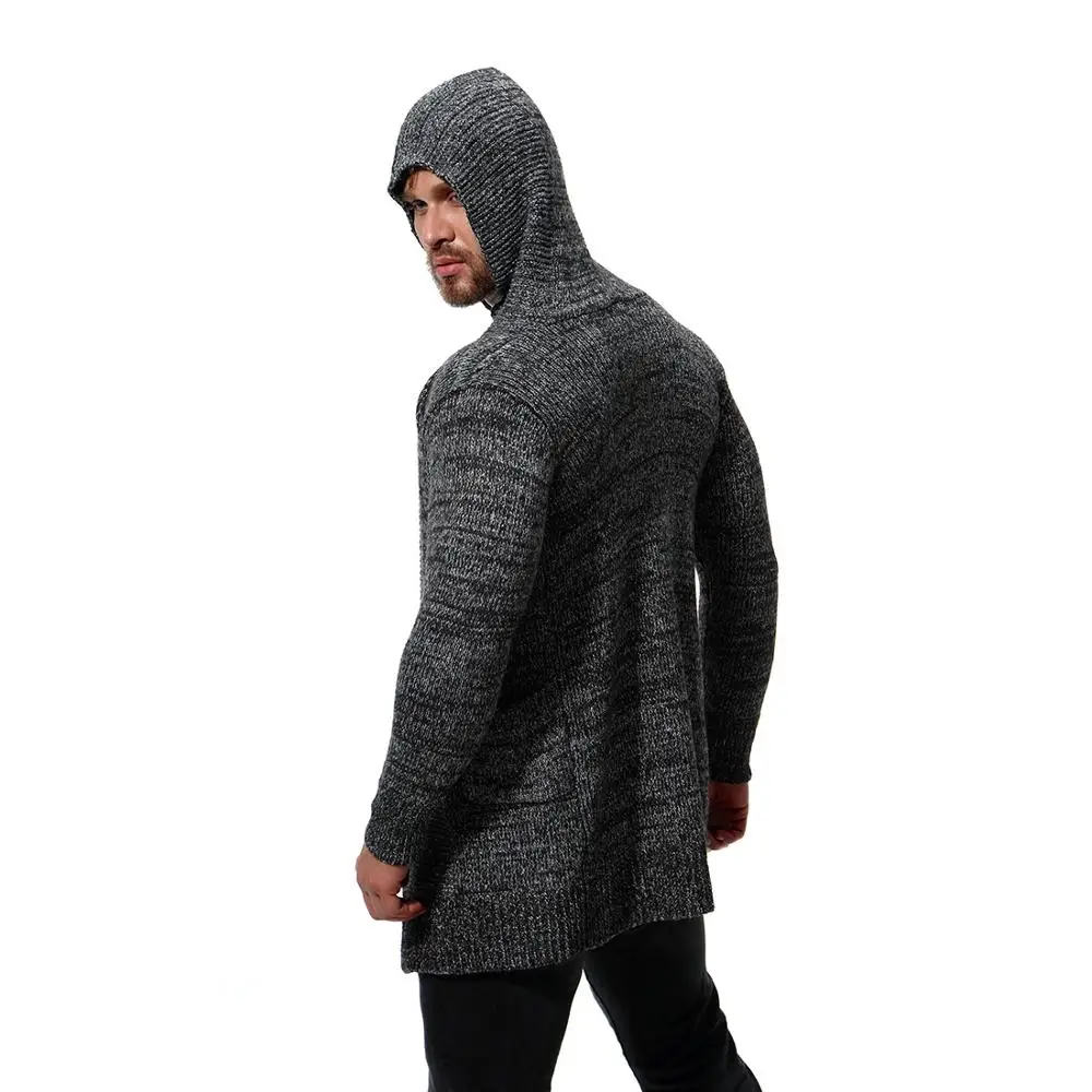 Мужской Однотонный свитер с высоким воротником теплый повседневный вязаный