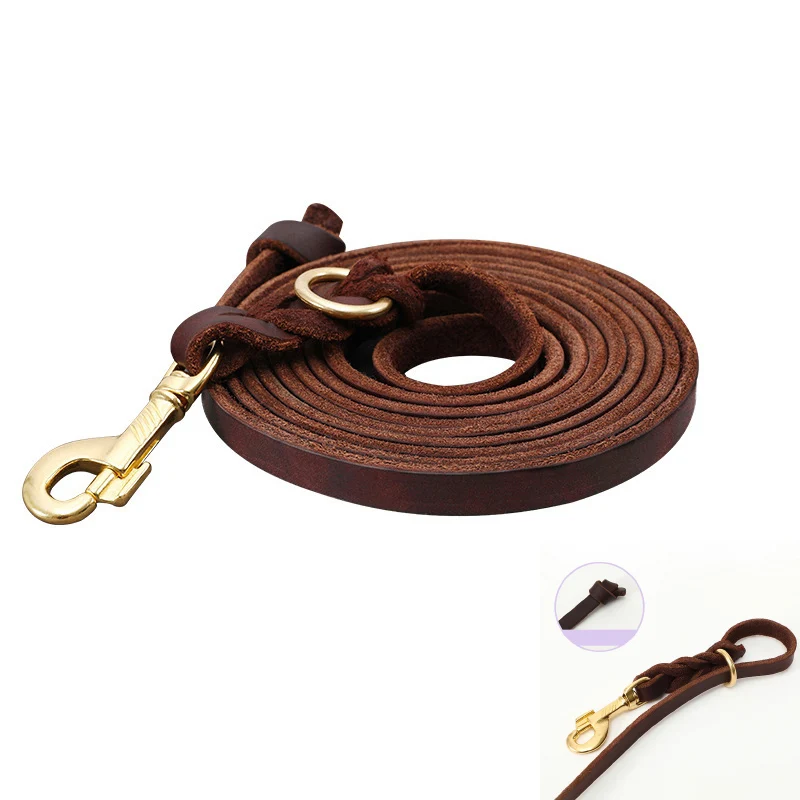 

Large Dog Leash Long Walking Training Braided Leather Dog Leash German Shepherd Labrador Para Perros