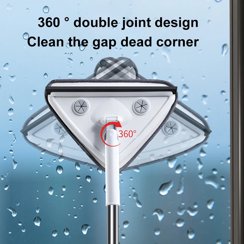Joybos-limpiador de ventanas telesc&oacute;pico de gran altura, escobilla de limpieza de vidrio ajustable giratorio de 360 &deg;, utensilio dom&eacute;stico-2