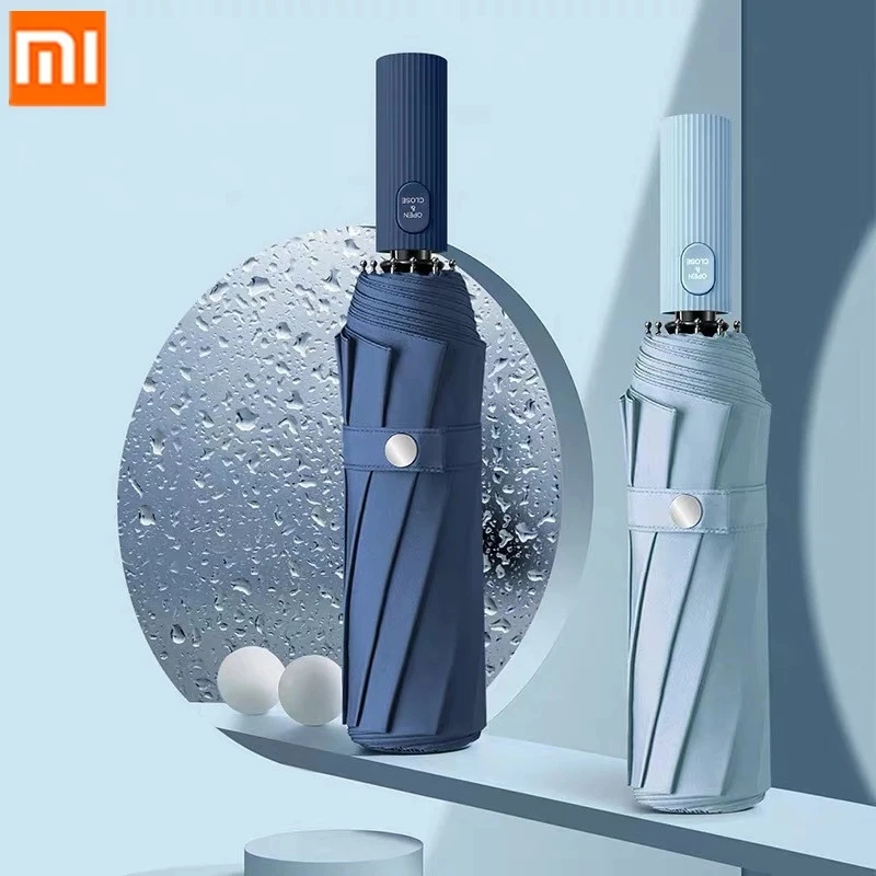 

New xiaomi automatic umbrella sunshade for men and women 10 umbrella bones black glue sunscreen anti-ultraviolet sun umbrella