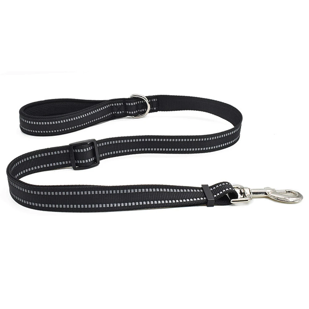 Dog Collar Leash Set Nylon Reflective Pet Collar Dog Rope Walking Training Puppy Collar Pet Dog Lead Leash For Medium Small Dogs - Цвет: Black leash