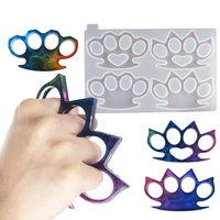 diy protection brass knuckles shape silicone mold for crystal epoxy resin mold rings jewelry accessories