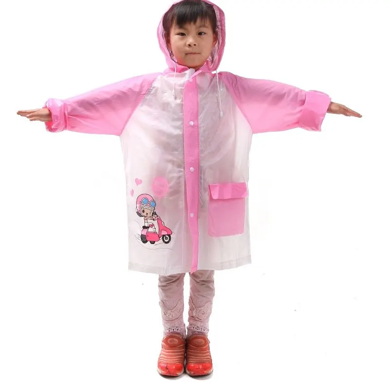 

100pcs Student Raincoat Baby Children Cartoon Kids Girls Boys Rainproof Rain Coat Waterproof Poncho Rainwear Waterproof